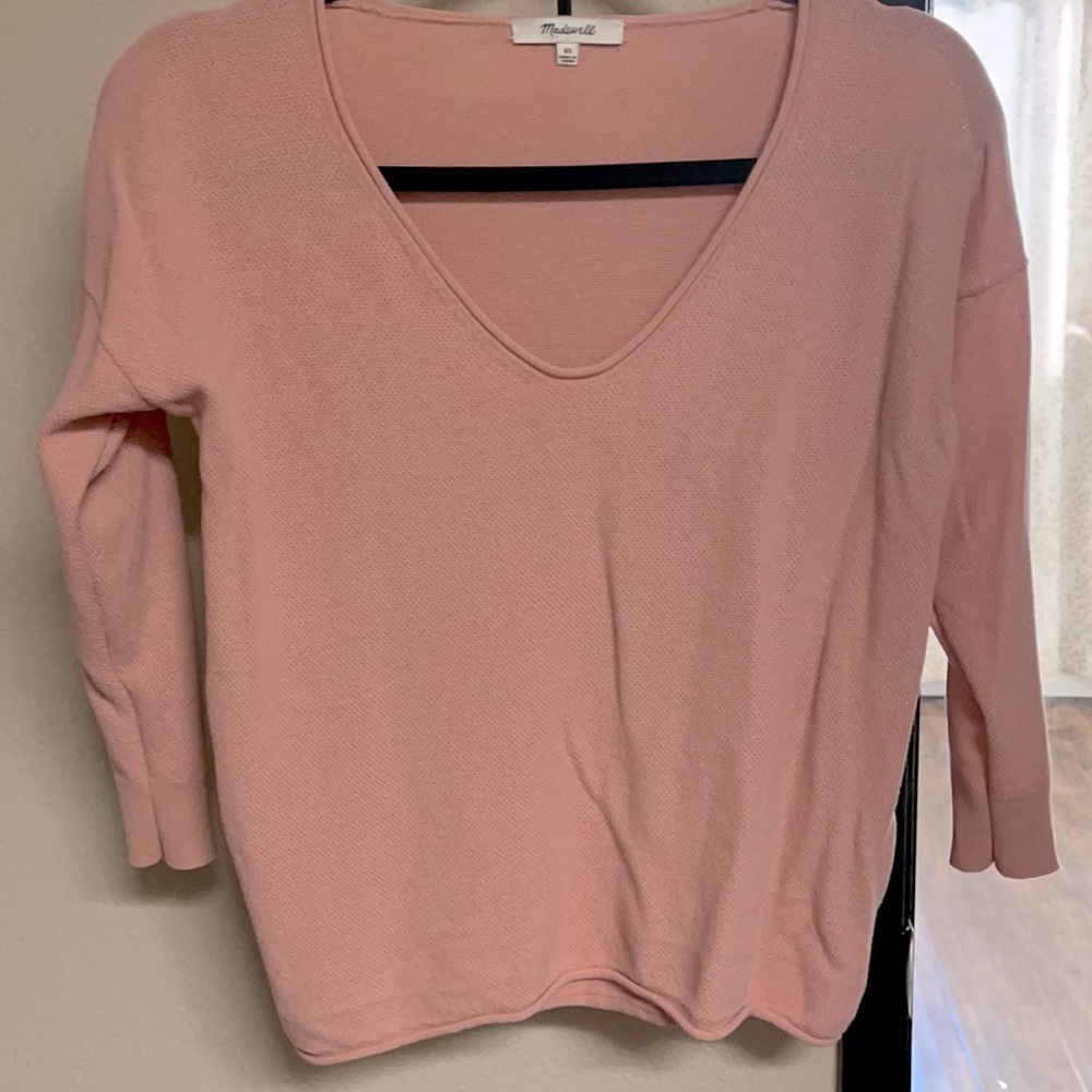 Madewell Pink V Neck sweater